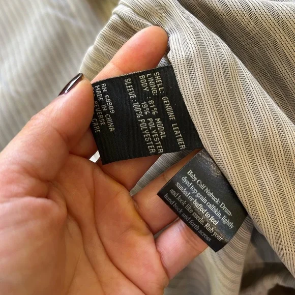 Robert Comstock Vertical Brown baby calf nubuck Leather  Jacket cl - Picture 8 of 17